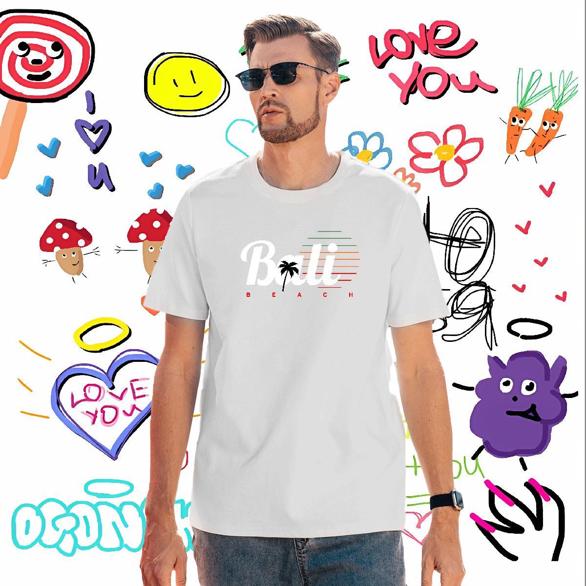 Fashion Design 100% Cotton 230g T-Shirts Street Casual Couples T Shirts Tops Shirt Breathable Crew Neck Classic Custom Printing