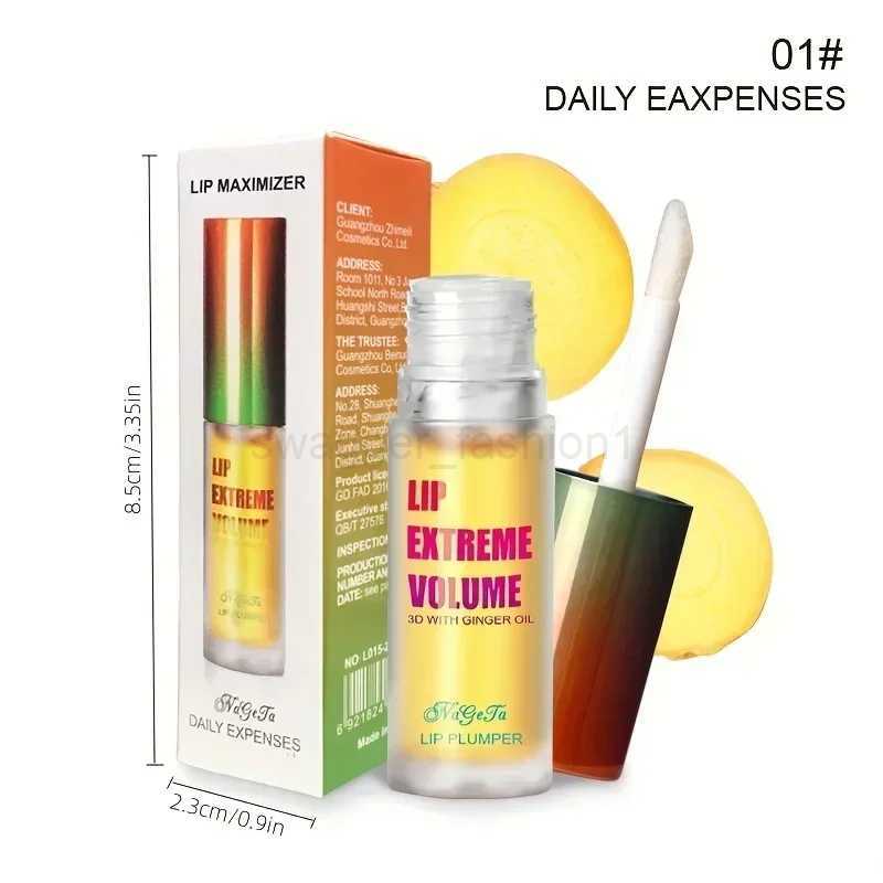 Lip Plumper Fuller Healthy Enhancer Ginger And Mint Plant Lip Gloss Oil Moisturizing Beauty Lips Sexy LipsXJ240812
