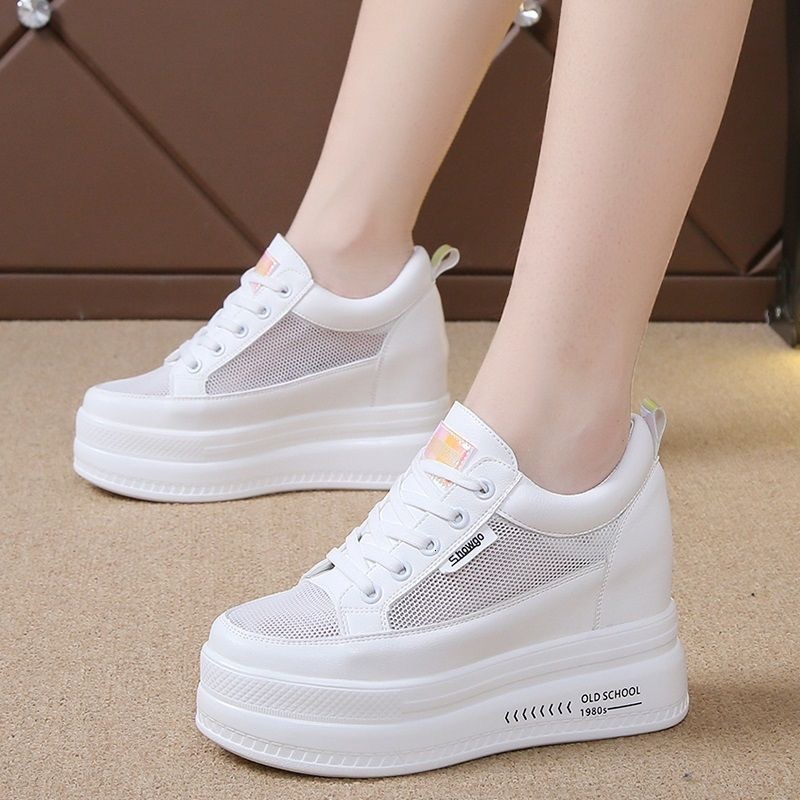 Ddmysports Women S An Internal Increase Of Cm Small White With A Height Women Mesh Breathable Thick Sole And Summer Casual Single Shoes Outdoor Shoes