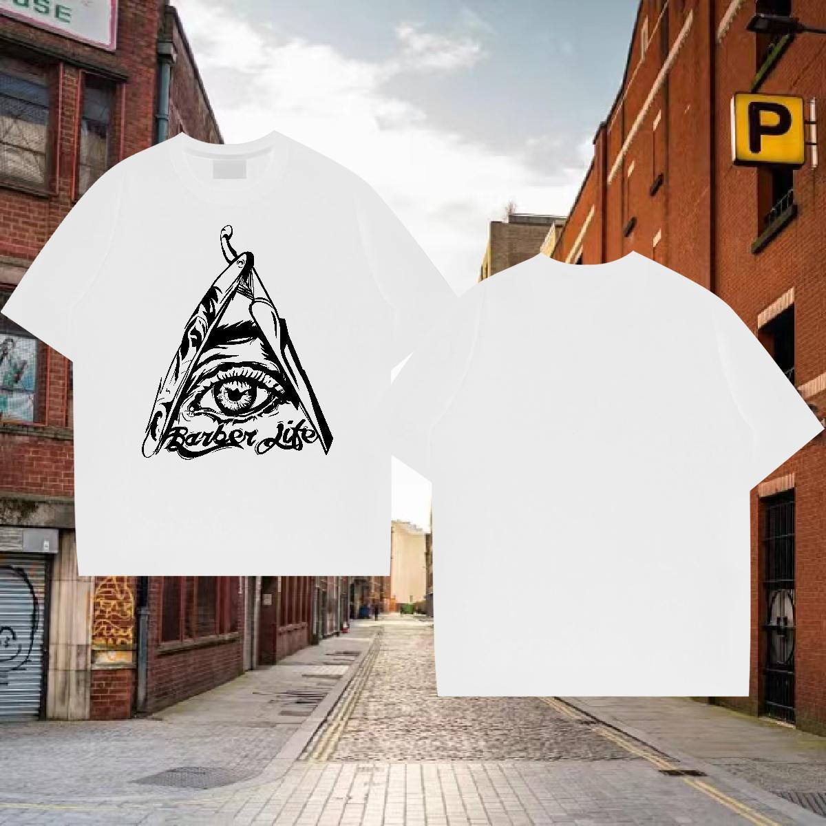Fashion Casual T Shirt For Man eye of the devil Top Tees 230g Cotton Sport Free Shipping Cartoon Printing L-4XL Breathable Soft Tshirts