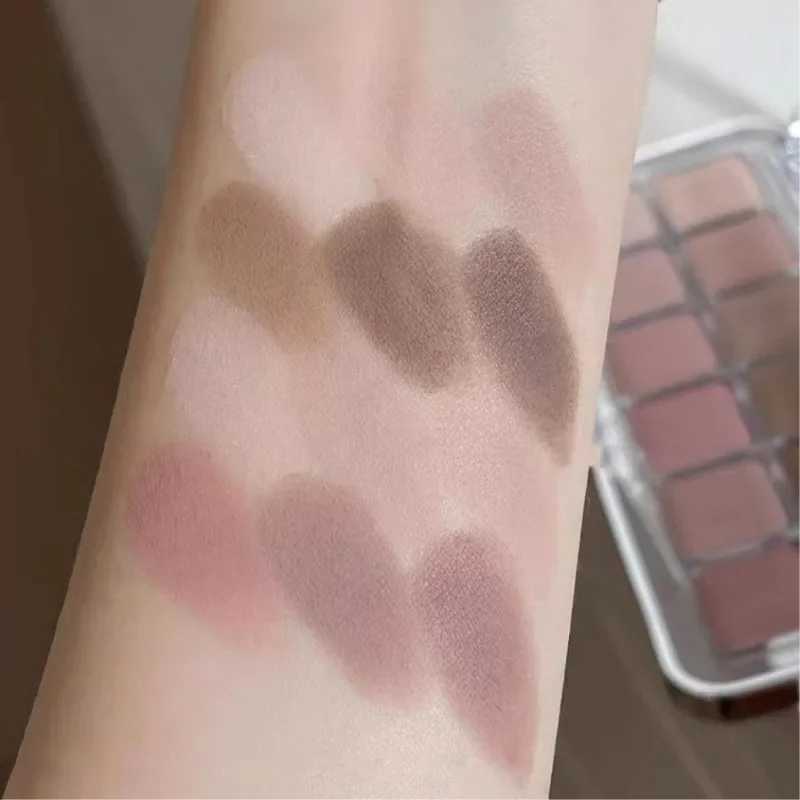 12 Color Low Saturation Eyeshadow Palette All Matte Tea Apricot Eye Makeup Palette Daily Makeup Long Lasting Eye Shadow CosmeticCL240812