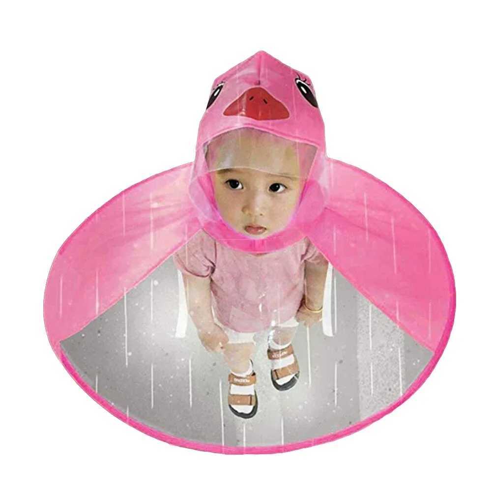 Cute Creative Toddler Baby Foldable Cartoon Duck Rainwear Kids Raincoat UFO Rain Coat Cover Baby Outdoor Poncho Raincoats Y240810