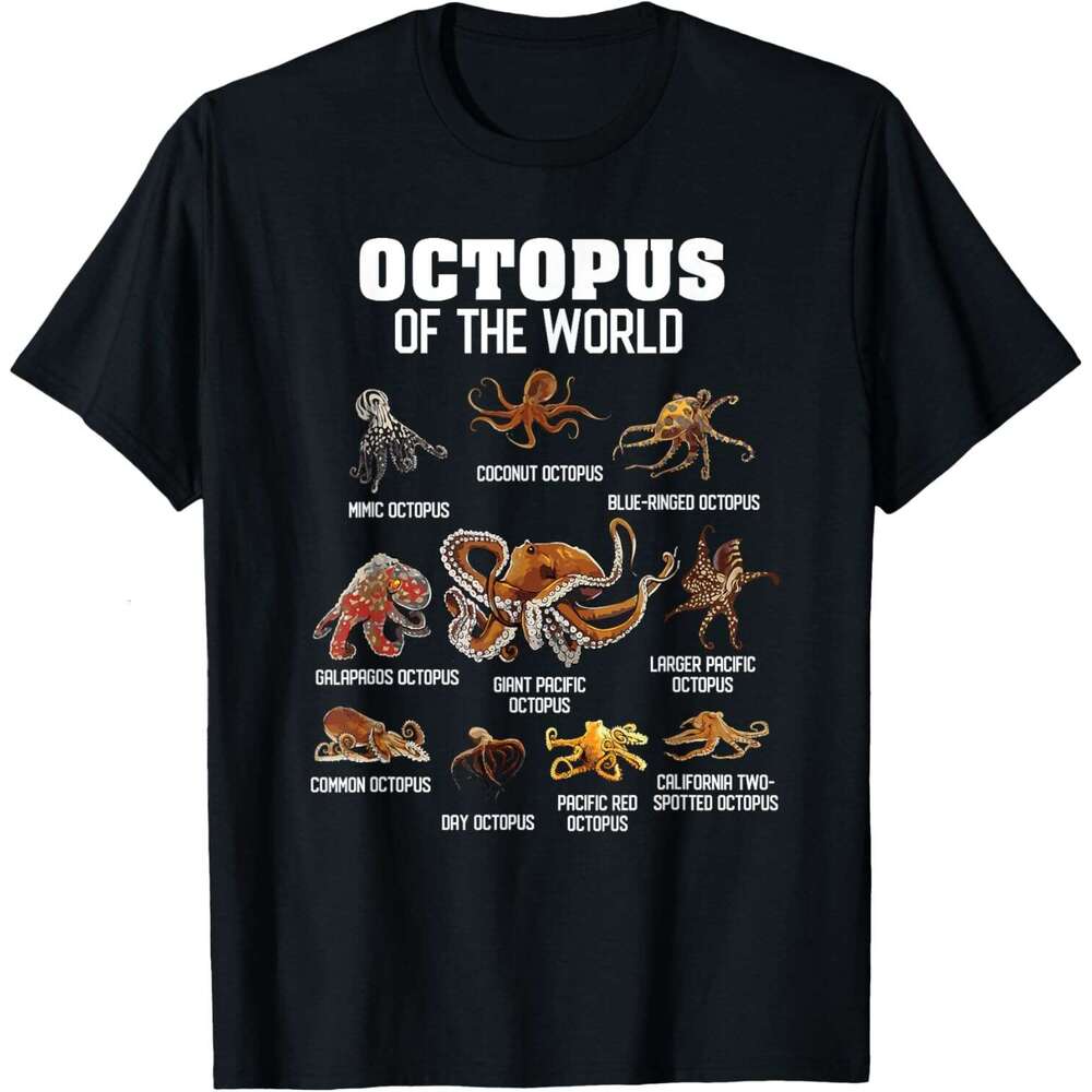 2025S Fashion Designer T Shirt For Mens Shirt Cephalopod Animals Of The World Octopus Lover T Shirt Shirts Tshirt Graphic Tee Casual Tops Clothes Shor