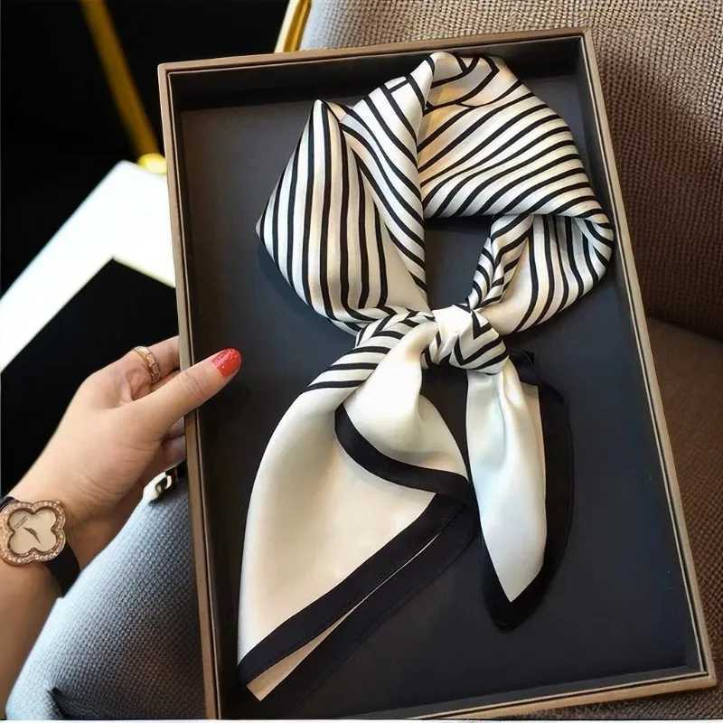 Luxury brand womens scarf summer 70cm silk scarf shawl womens sunset beach shawl horse print square scarf Muslim headscarf W240810