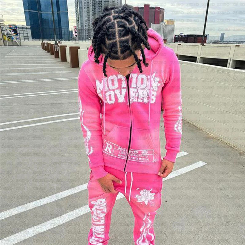 Mens Hoodie 2024 AutumnWinter Hooded Sweatshirt Punk Retro Aesthetic Jacket Top Womens Coat Y2K Clothing 240829