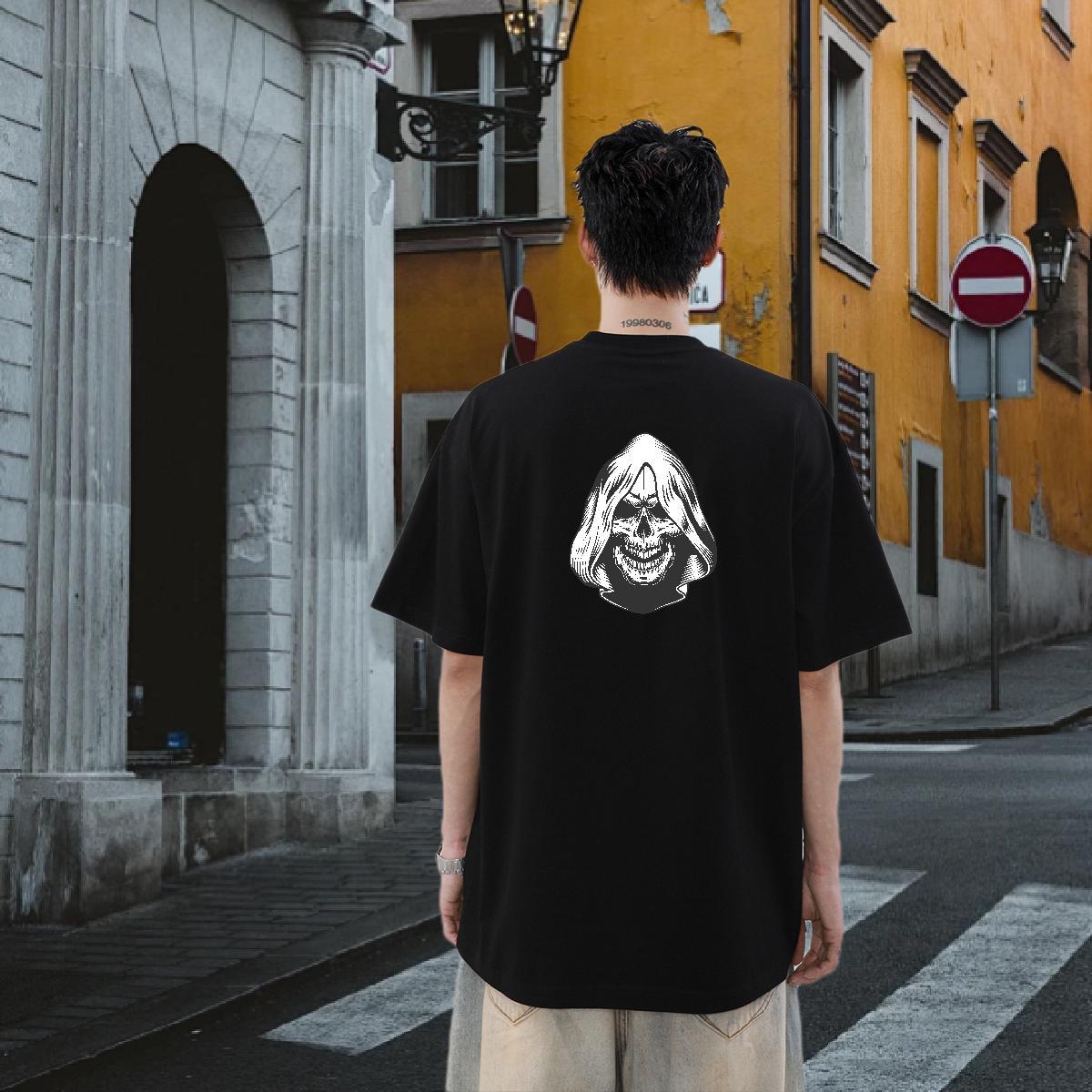 New Arrival Men T Shirts skull Tee Shirt 230g 100% Cotton Spring Summer Comfortable Oversized 4XL Breathable Tshirts