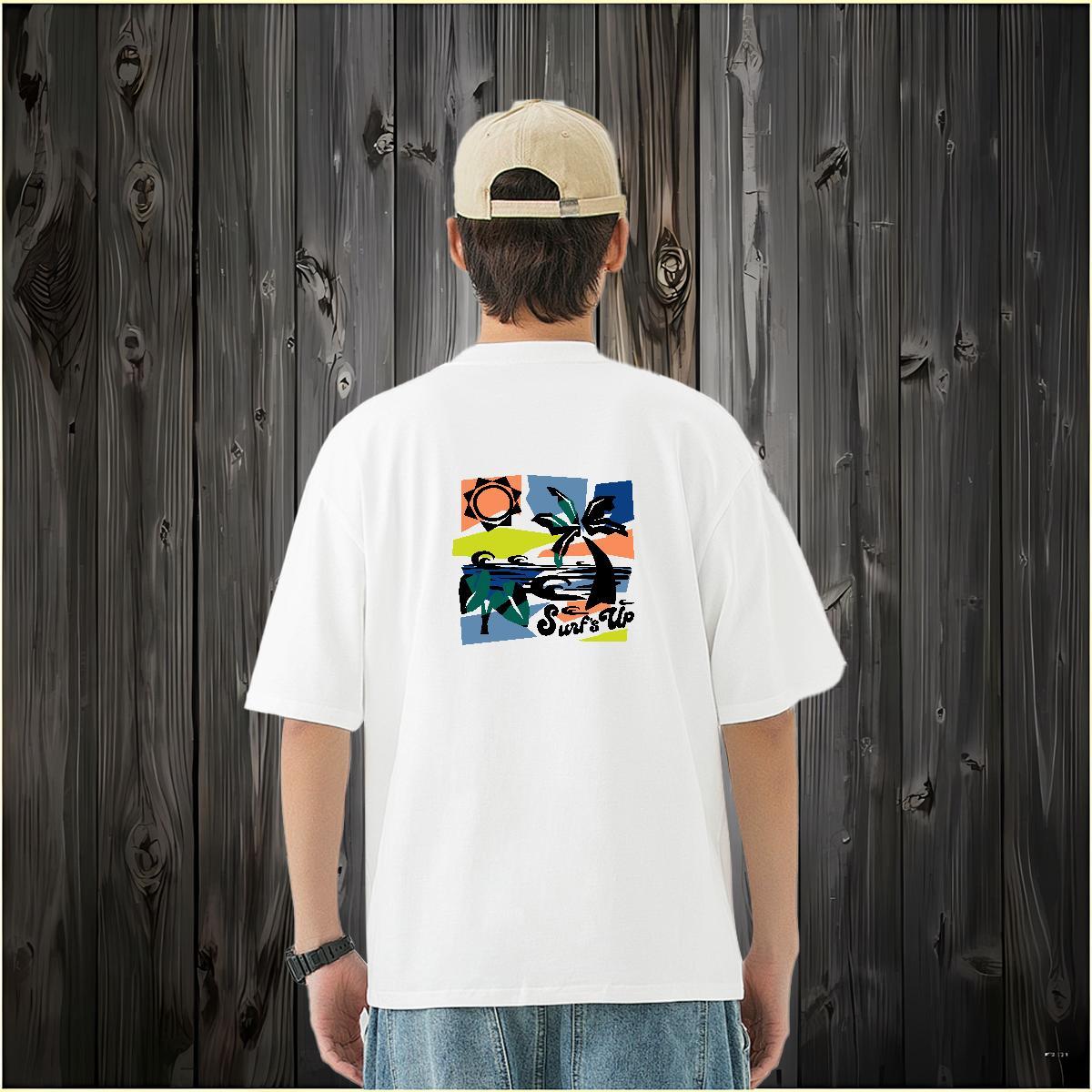 2024 DIY T shirt tree Tees Shirts 230g Pure Cotton Hip Hop Loose Black Oversized Breathable Soft Tshirts