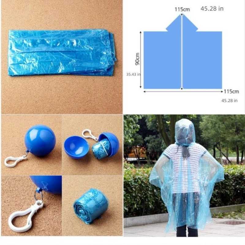 1 pc Random Disposable Raincoat Pack Disposable Rain Ponchos for Kids with Clear Plastic Raincoats for Emergency Girls Boys Y240810