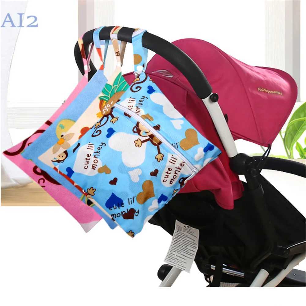 6 * 20cm mother bag baby diaper bag 2024 waterproof cloth diaper storage wet bag PUL printed single bag travel outdoor handbag W240812