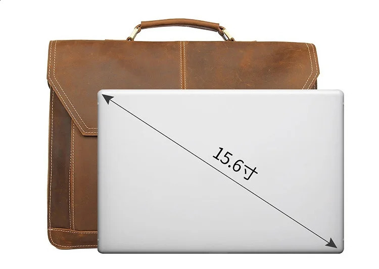 Formal business bag made of genuine leather briefcase mens messenger for 15 inch laptops 240810
