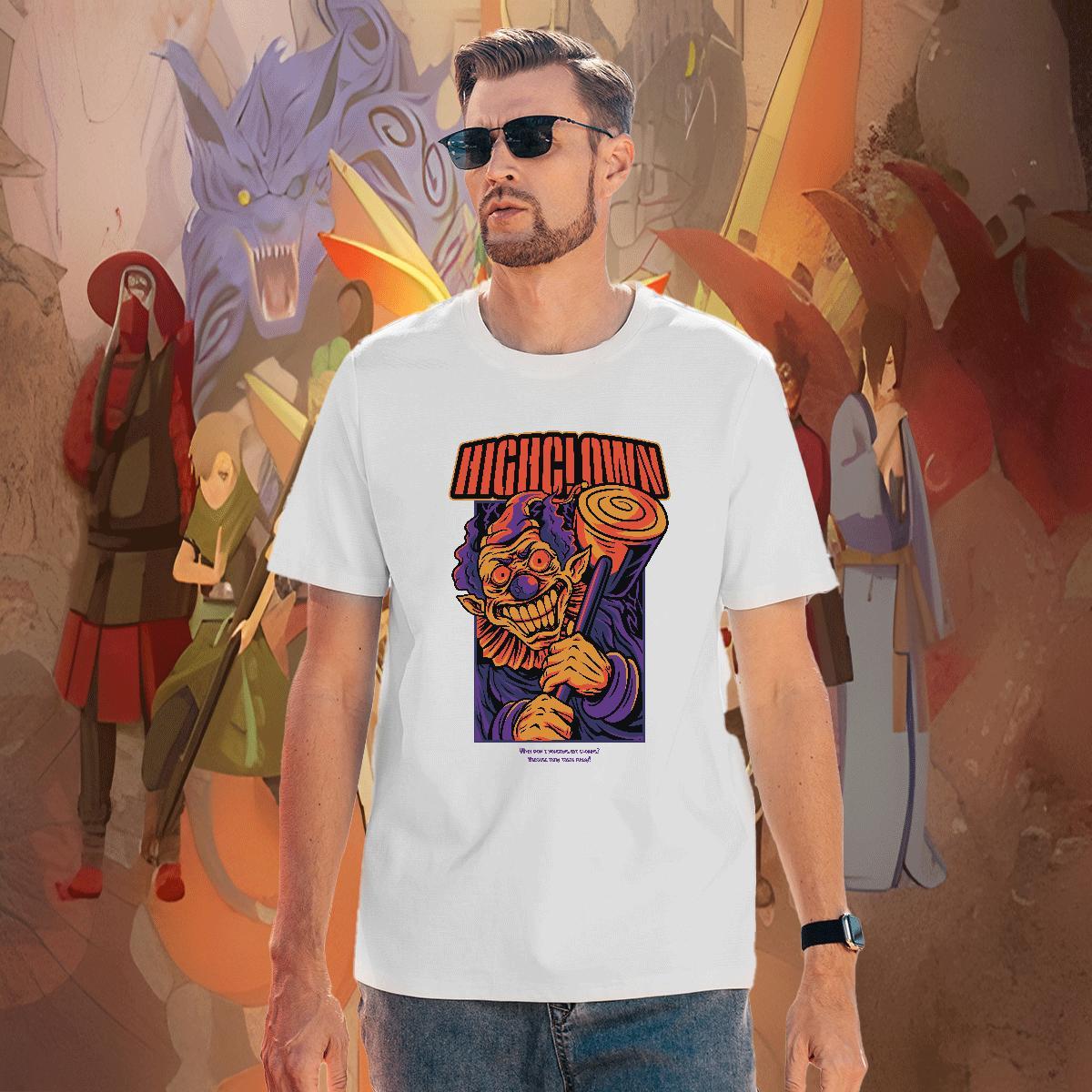 Casual New 230g 100% Cotton Men T Shirts scary High Street Hip Hop Men Tops Tees Polos Short Sleeve O-Neck Wholesale Custom Printing