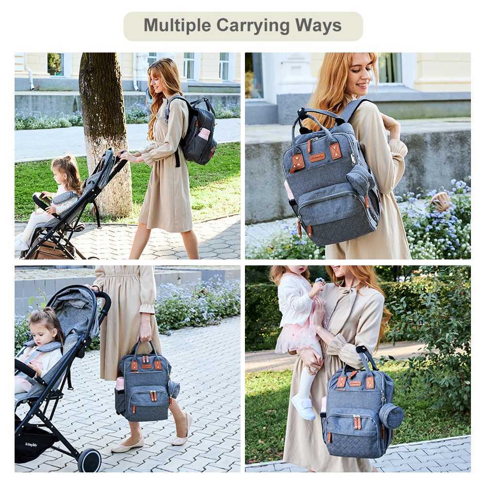 Portable dial bag backpack travel baby care bag large capacity mother bag waterproof strap USB charging port W240812