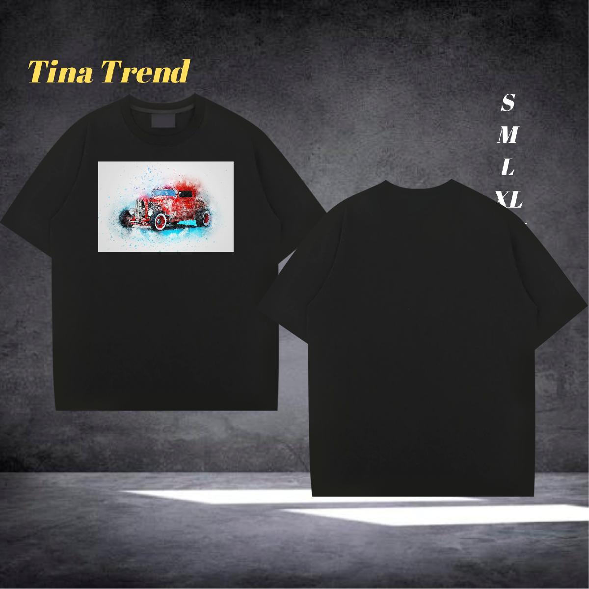 Free Shipping T Shirt For Man car Top Tees 100% Cotton 230g Anime Printing Street Wholesale Oversized Crew Neck Breathable Men Clothes T-Shirt