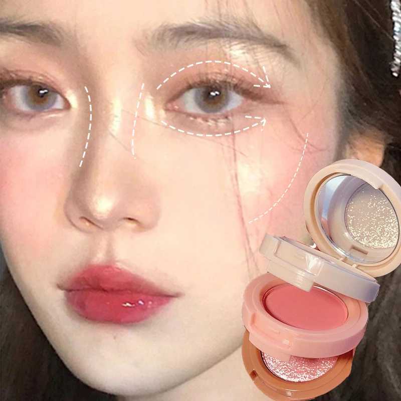 3 In 1 Matte Highlighter Blush Palette Pearly Shiny Eyeshadow Shiny Multifunctional Face Makeup Palette Female CosmeticsCL240812