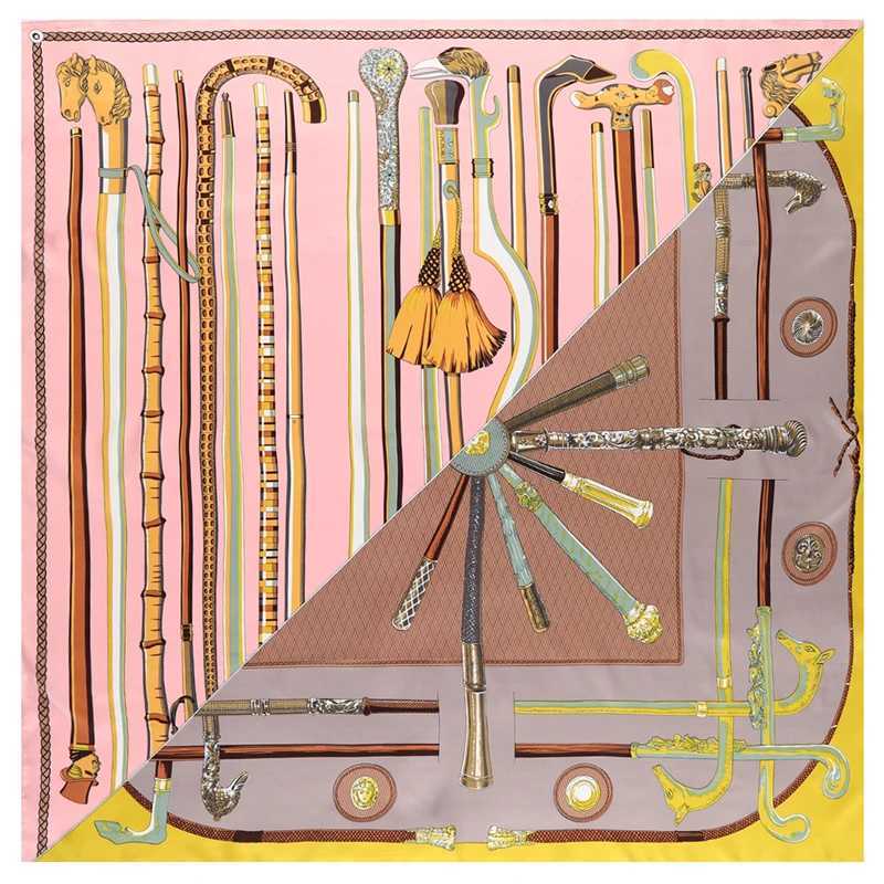 130cm Luxury Brand Square Scarf Big Bandana Twill Silk Scarf Womens Kerchief Fashion Design Shawl Echape Womens Scarf W240810