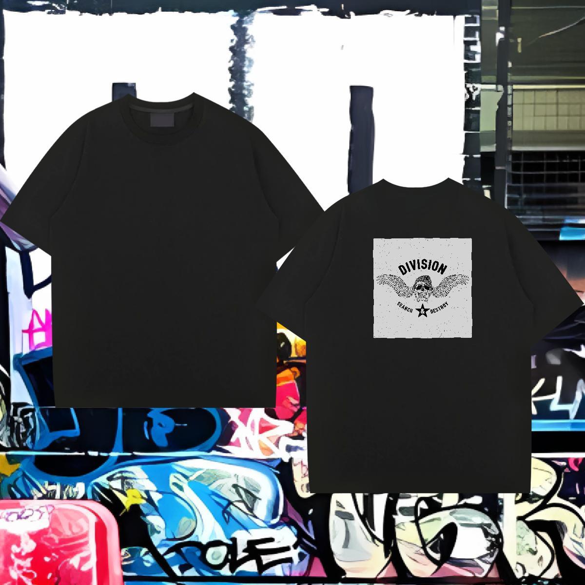 2024 T-Shirts skull Polos 230g Pure Cotton Outdoor Cool Design Anime Print Crew Neck Breathable Couples T Shirts