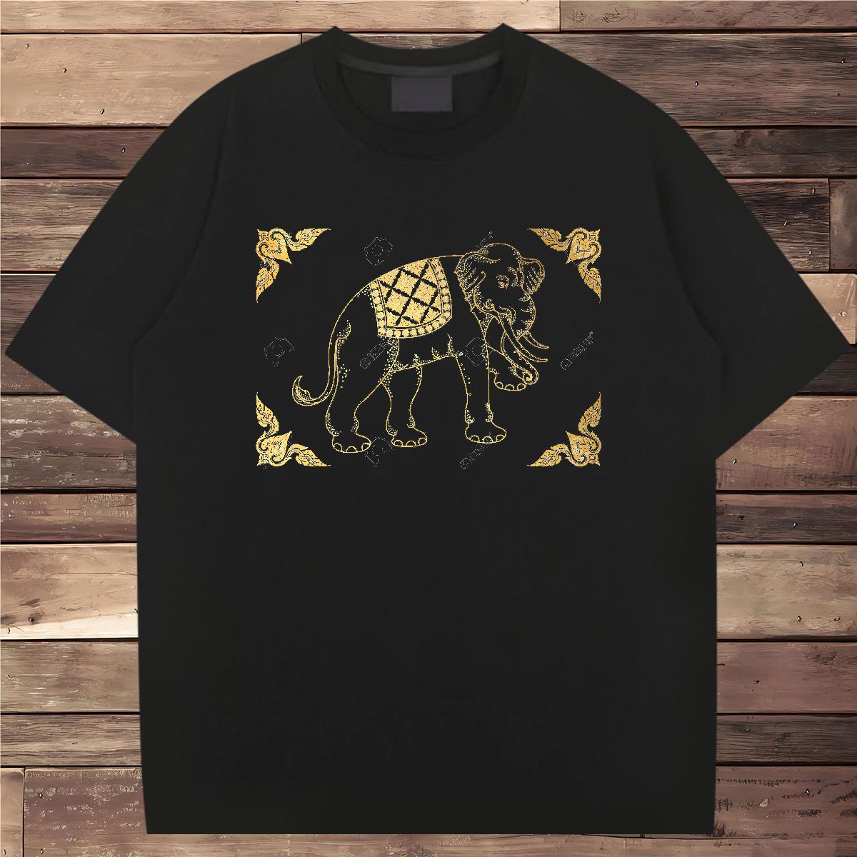 New T shirt elephant Tops 230g Pure Cotton Sports Casual Designer White Plus Size Short Sleeve Soft Tshirts