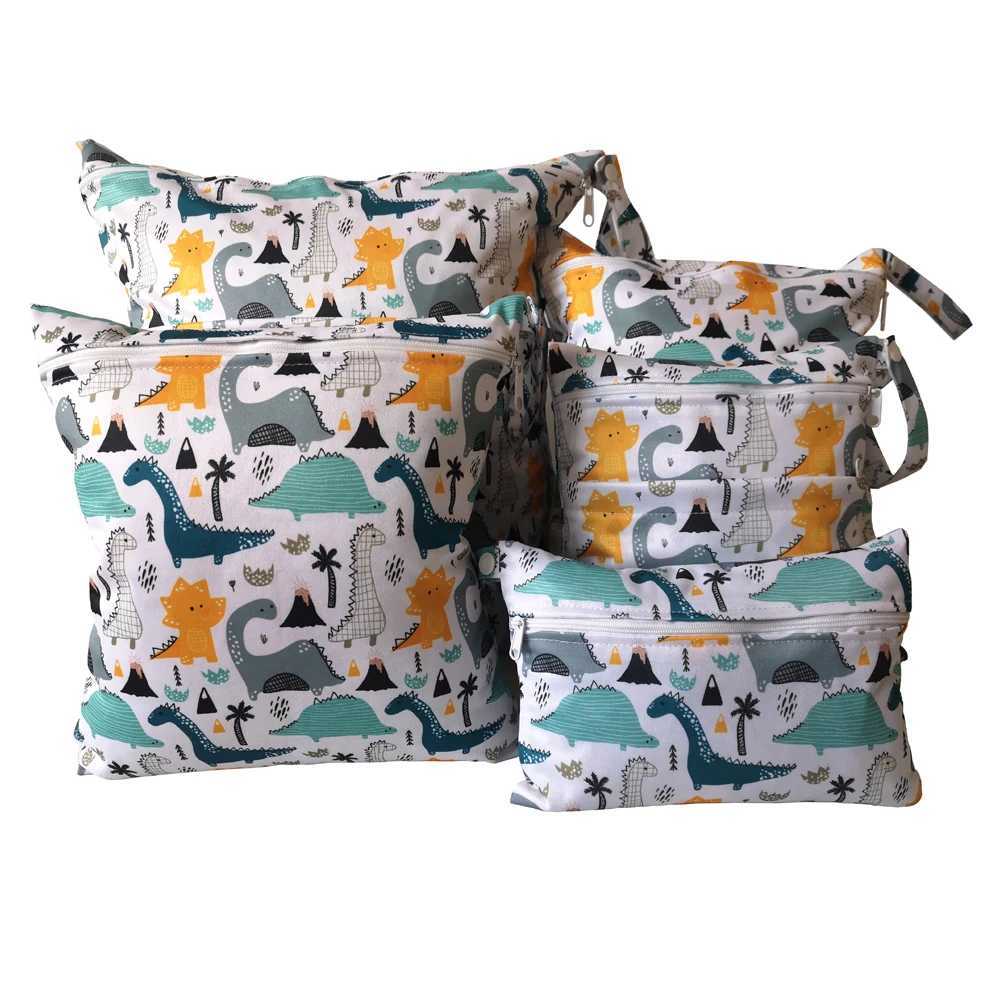 Five combination waterproof diaper bags 40 * 45CM 30 * 36cm 28 * 30cm 20 * 25cm 15 * 22.5cm reusable baby diaper bag W240812