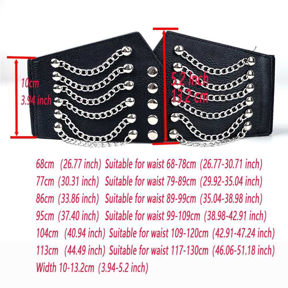 Belts Ladies Chain Rivet Punk Performance Elastic Girdle Waist Decorate Corset Wear Oustide Jeans Dress Accessories Belts For Women Y240810YR3W