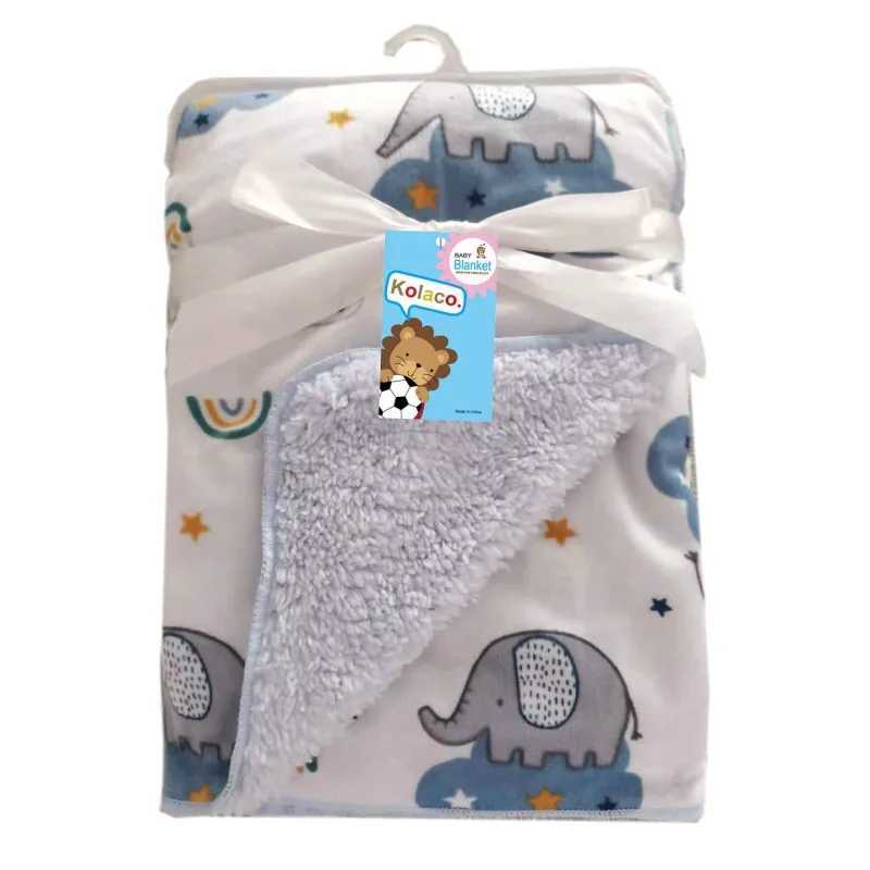 New baby blanket printing and thick double temperature baby blanket short wool blanket 102 * 76cmW240810