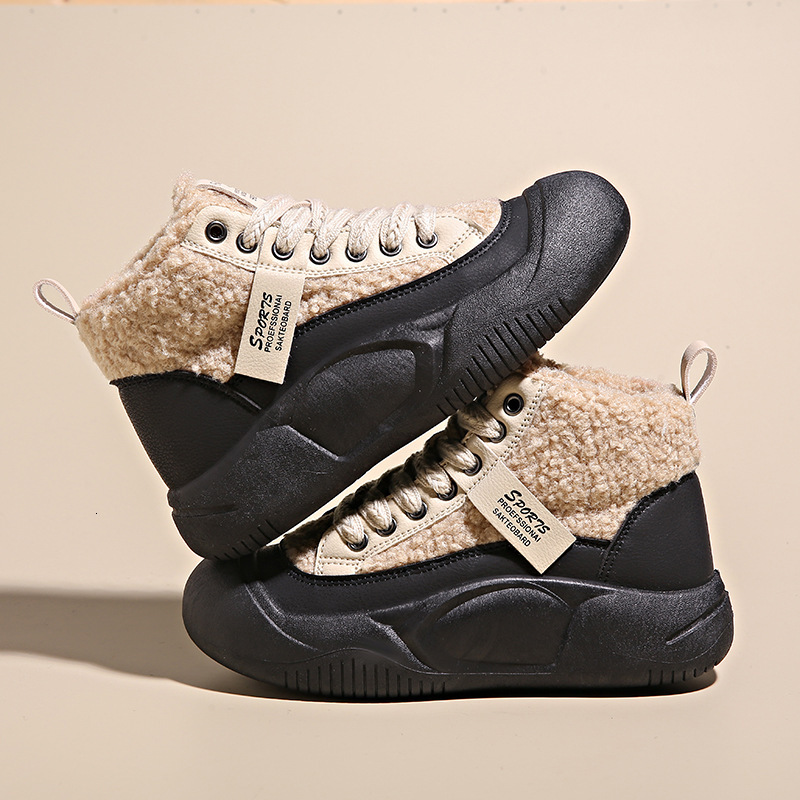 Ddmysports Winter Velvet Little White New Korean Edition Instagram Female Students Thick Sole Eightening Sports Board Shoes Casual XF Outdoor