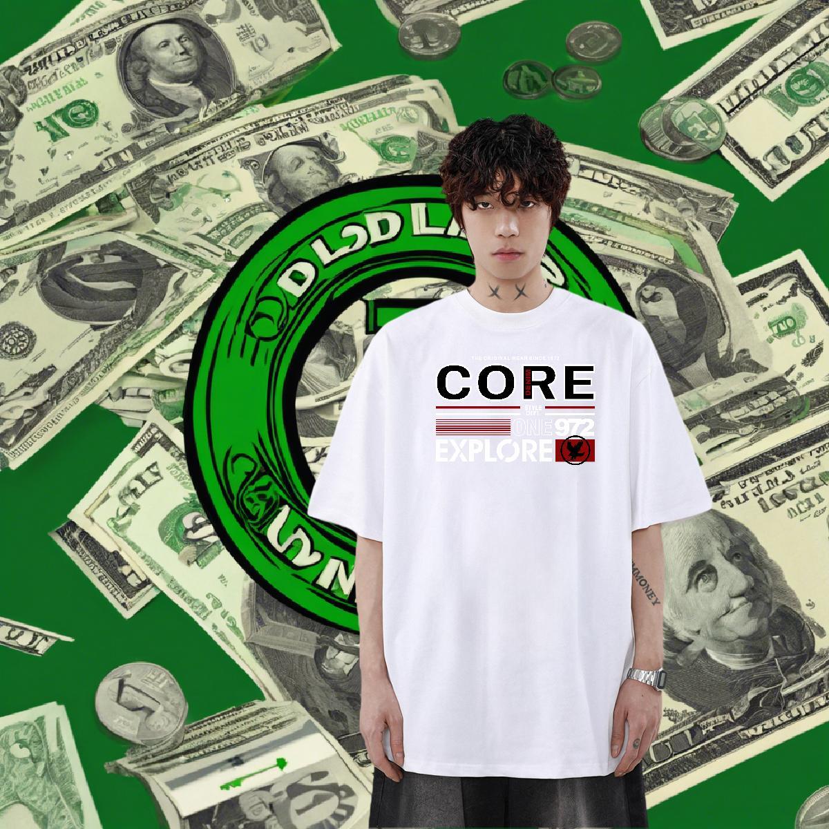Stylist T-Shirts for Men letter Clothes 100% Cotton 230g Street Wholesale Anime Print Short Sleeve Soft Men Tees