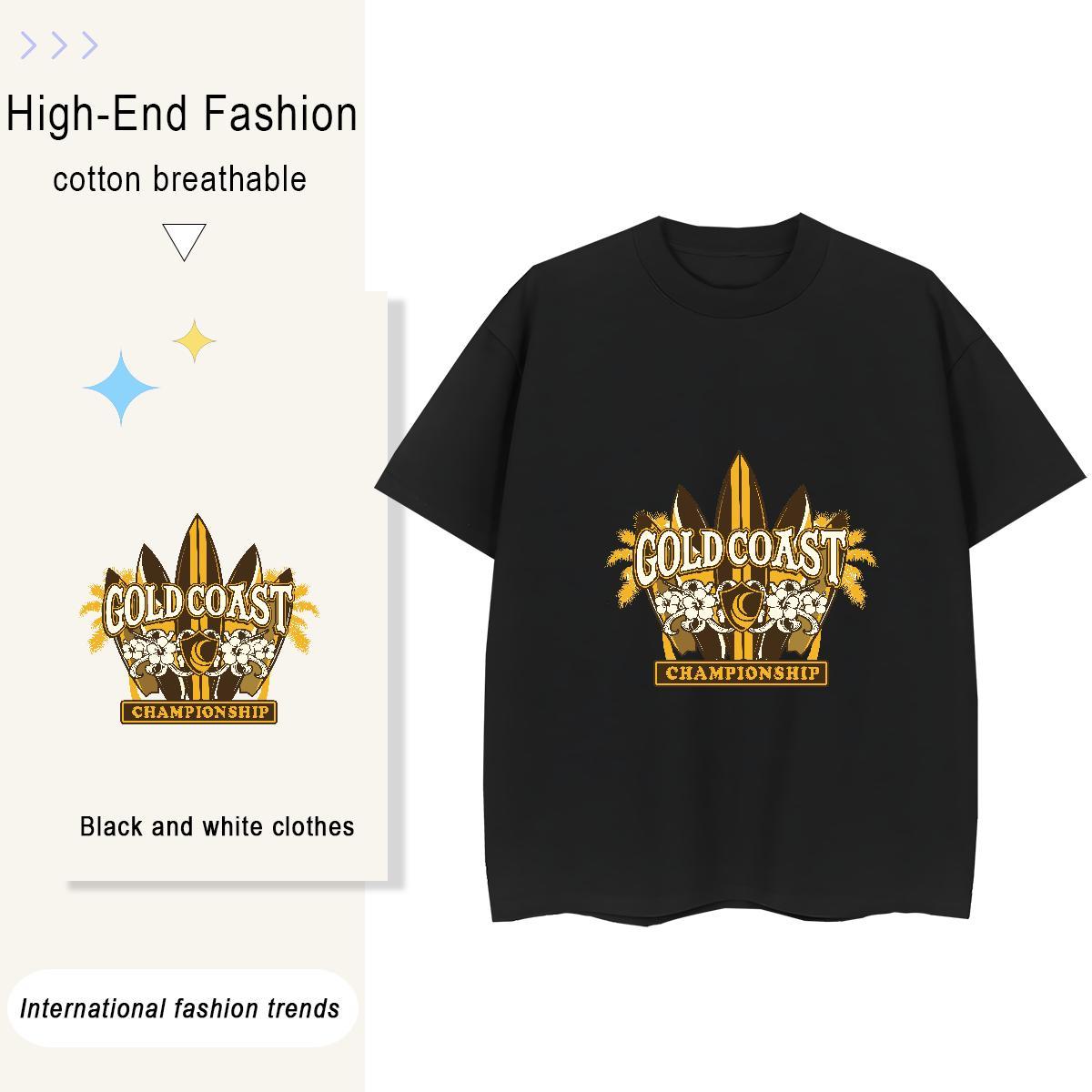 Loose Tshirts Casual 230g Pure Cotton Anime Breathable letter Man T Shirts Designer Fashion Tees Shirts
