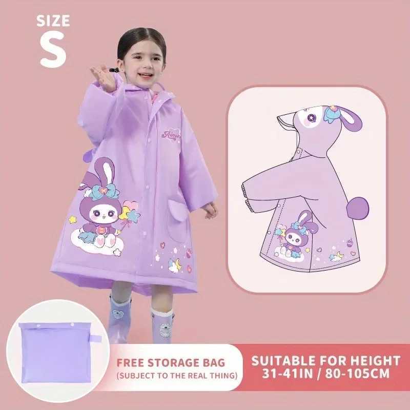 Stay Dry Comfy in the Rain Outdoor Cycling Kids Rain Poncho Hooded Jacket for Girls Boys! Y240810
