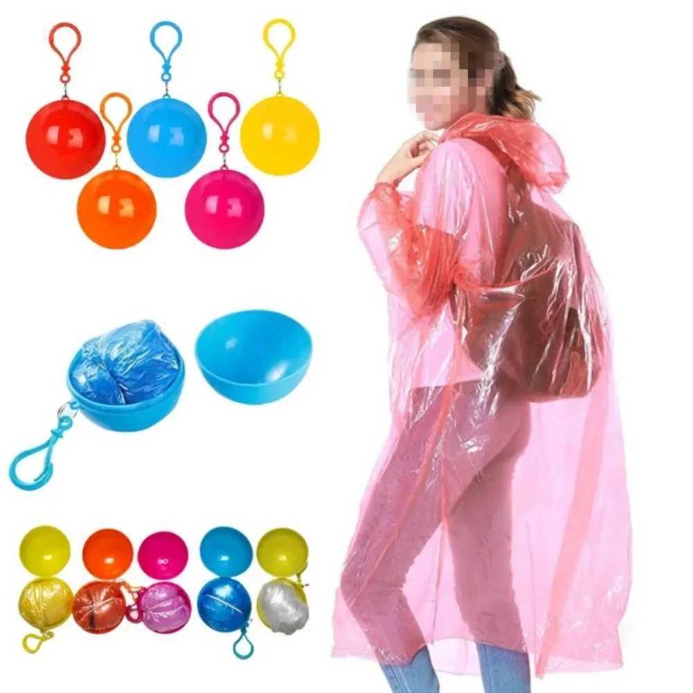 Portable Raincoat Ball for Kid Adults Disposable Thick Emergency Waterproof Rainwear Suitability Traveling Camping Outdoor Sport Y240810
