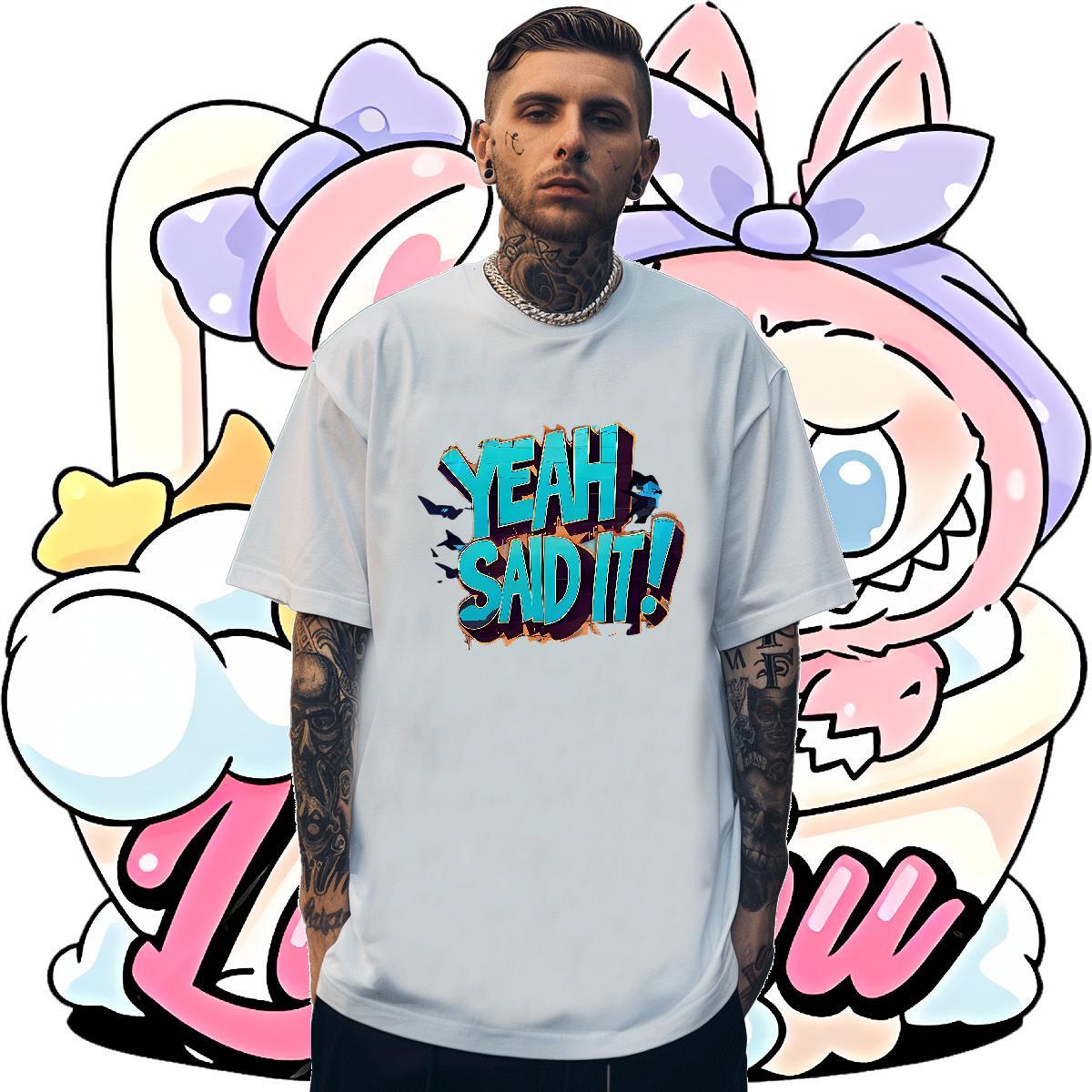 Free Shipping Men Tshirts letter 230g Cotton Street Casual Breathable Crew Neck T shirt DIY Wholesale Top Tees