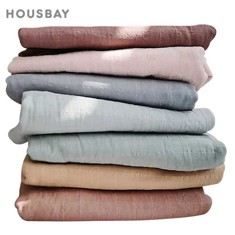Bamboo blanket 120 * 120cm fine cotton baby blanket 2-layer Gauze newborn swaddle packaging childrens bath towel outer trolley coverW240810