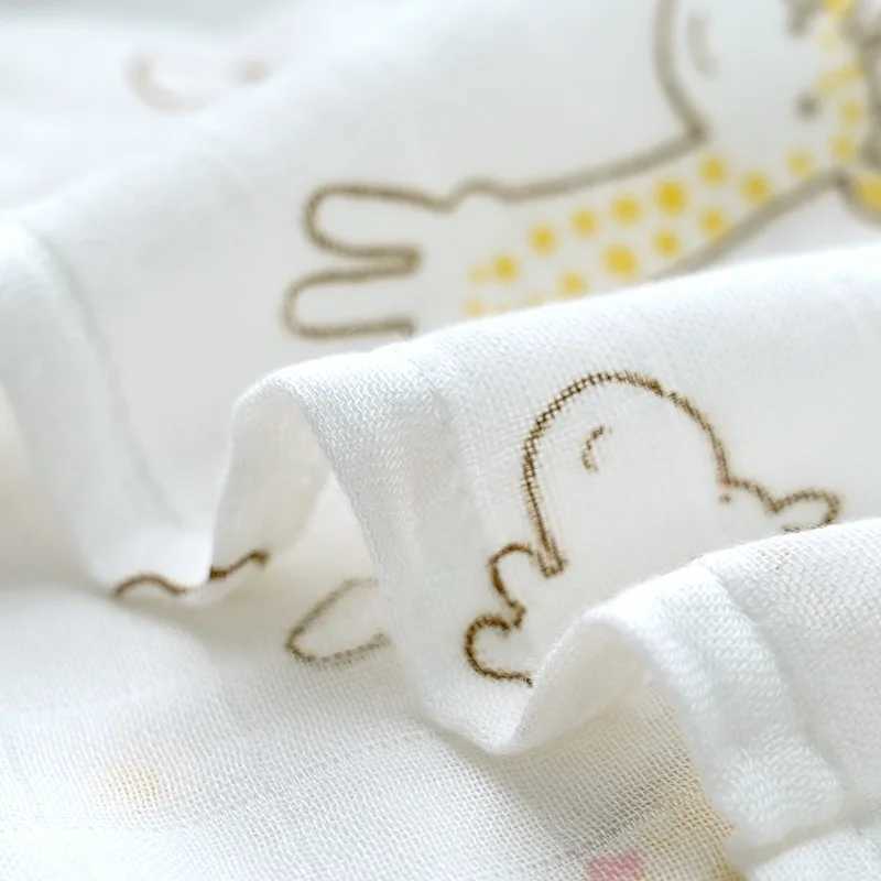 Newborn baby blanket double-layer plain cotton 110 * 120cm soft newborn bath Gaozi baby packaging sleeping bag baby stroller coverW240810