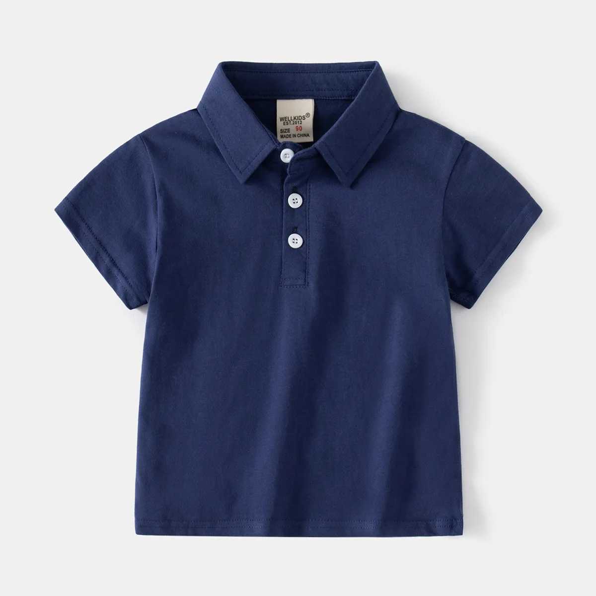 Summer Boys Polo Shirt Kids Clothes Children Top Wear Pure Color Boys Costume Short Sleeve WearXJ241225