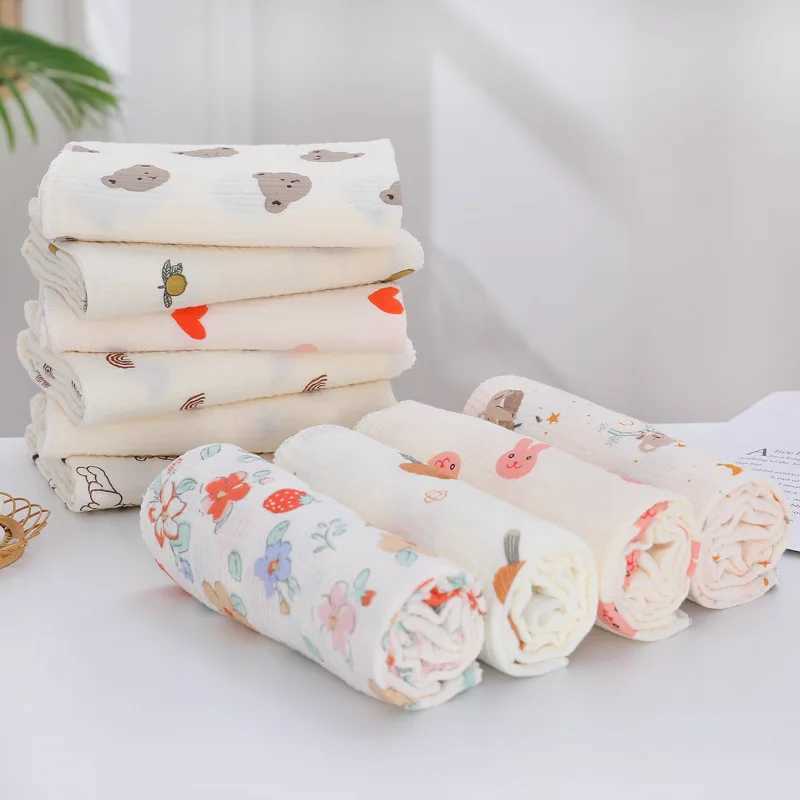 Cotton plain weave cute cartoon printed baby cotton blanket soft and breathable newborn baby receiving blanketW240810