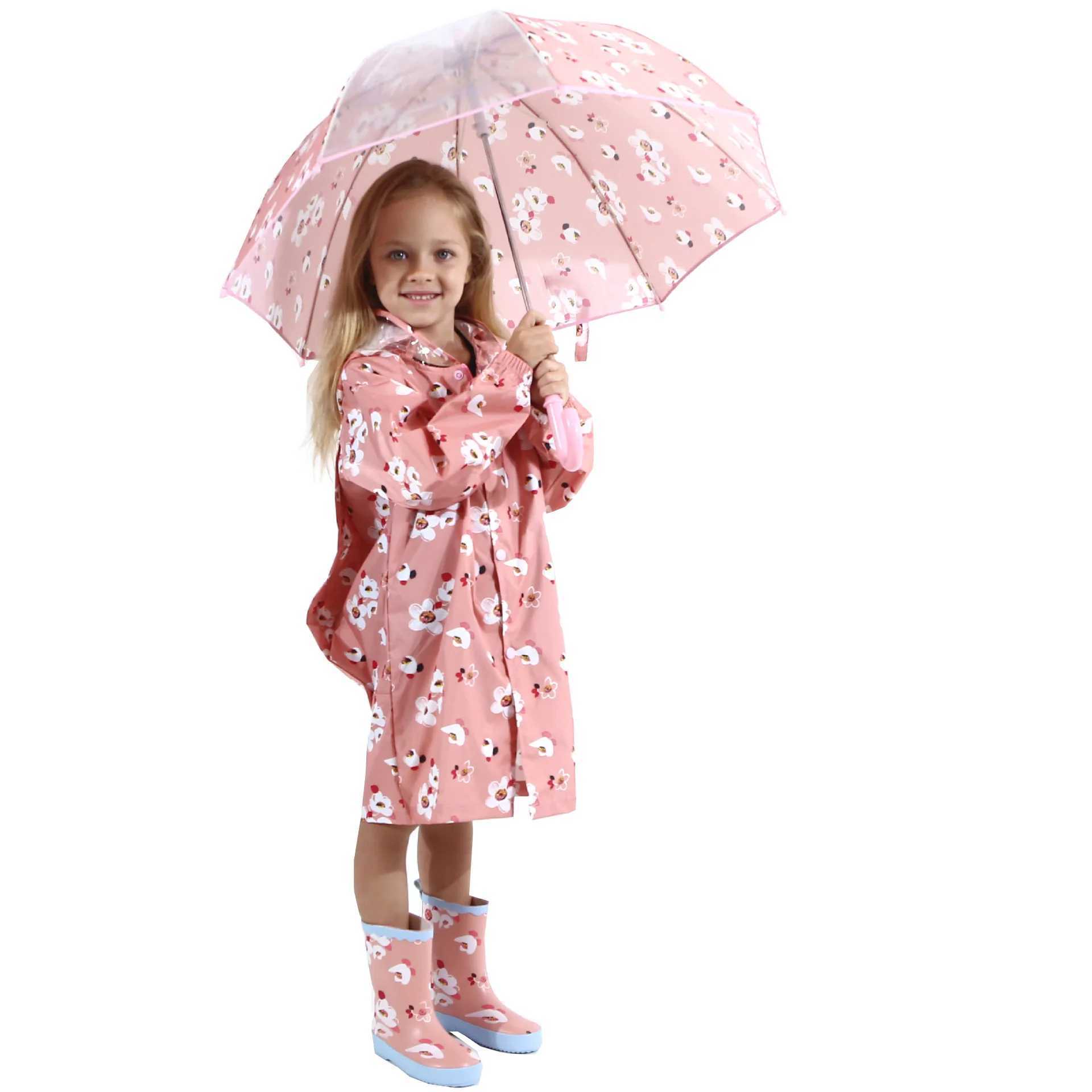 Raincoat Children Rain Poncho Boys Girls Poncho with Schoolbag Child Thickened Windbreaker Raincoat Rain Poncho Y240810