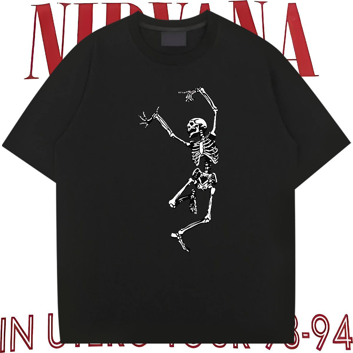 Fashion New T shirt skull Tees Shirts 230g Pure Cotton Street Wear Brand Asian Size Short Sleeve O-Neck Couples T Shirts