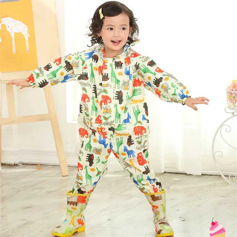 75-135CM Waterproof Raincoat For Children Kids Baby Rain Coat Poncho Boys Girls Primary School Students Siamese Raingear Y240810