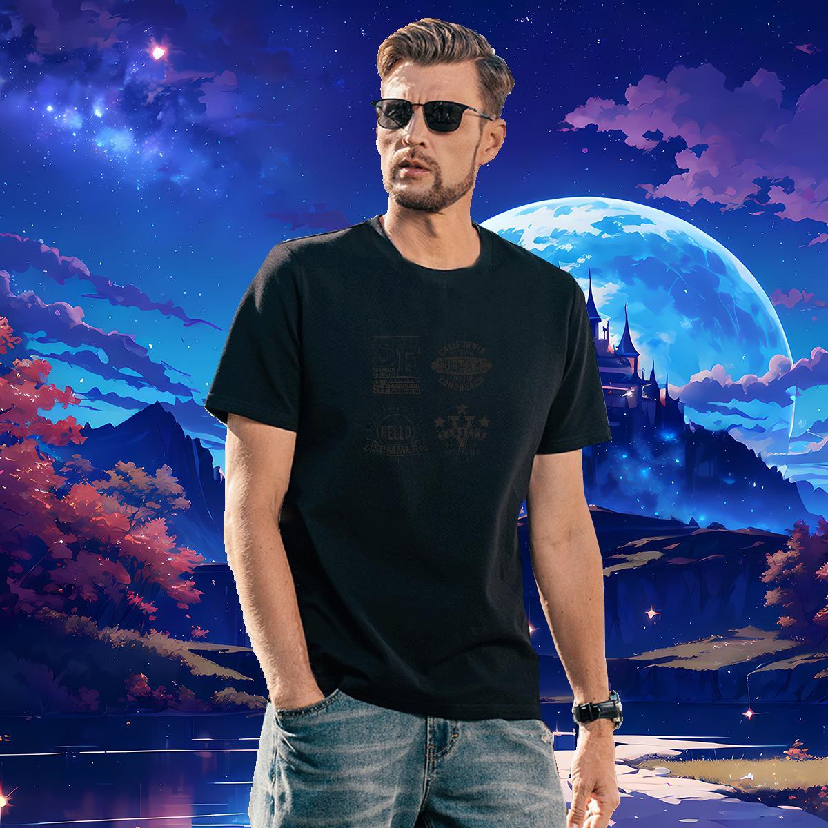 Cool Design Men Clothes T-Shirt letter 230g 100% Cotton Casual Daily Wear Breathable Crew Neck T Shirt For Man Anime Stylist Tops Shirt