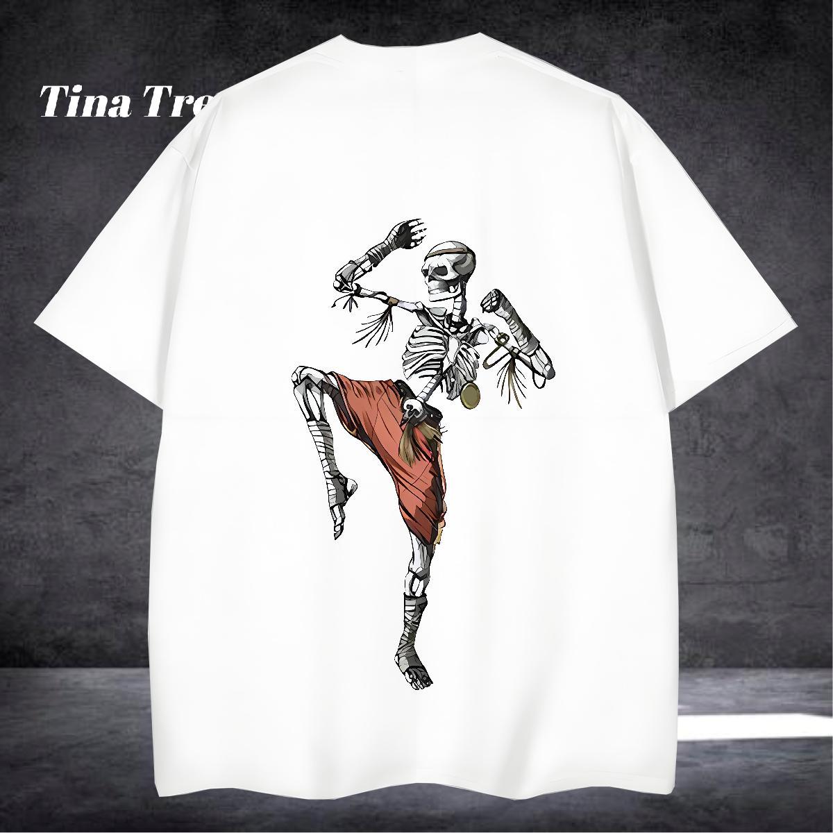 Classic Casual Men T Shirts kongfu Tee Shirt 100% Cotton 230g Casual Beach TOP Quality Black White Crew Neck Couples T Shirts