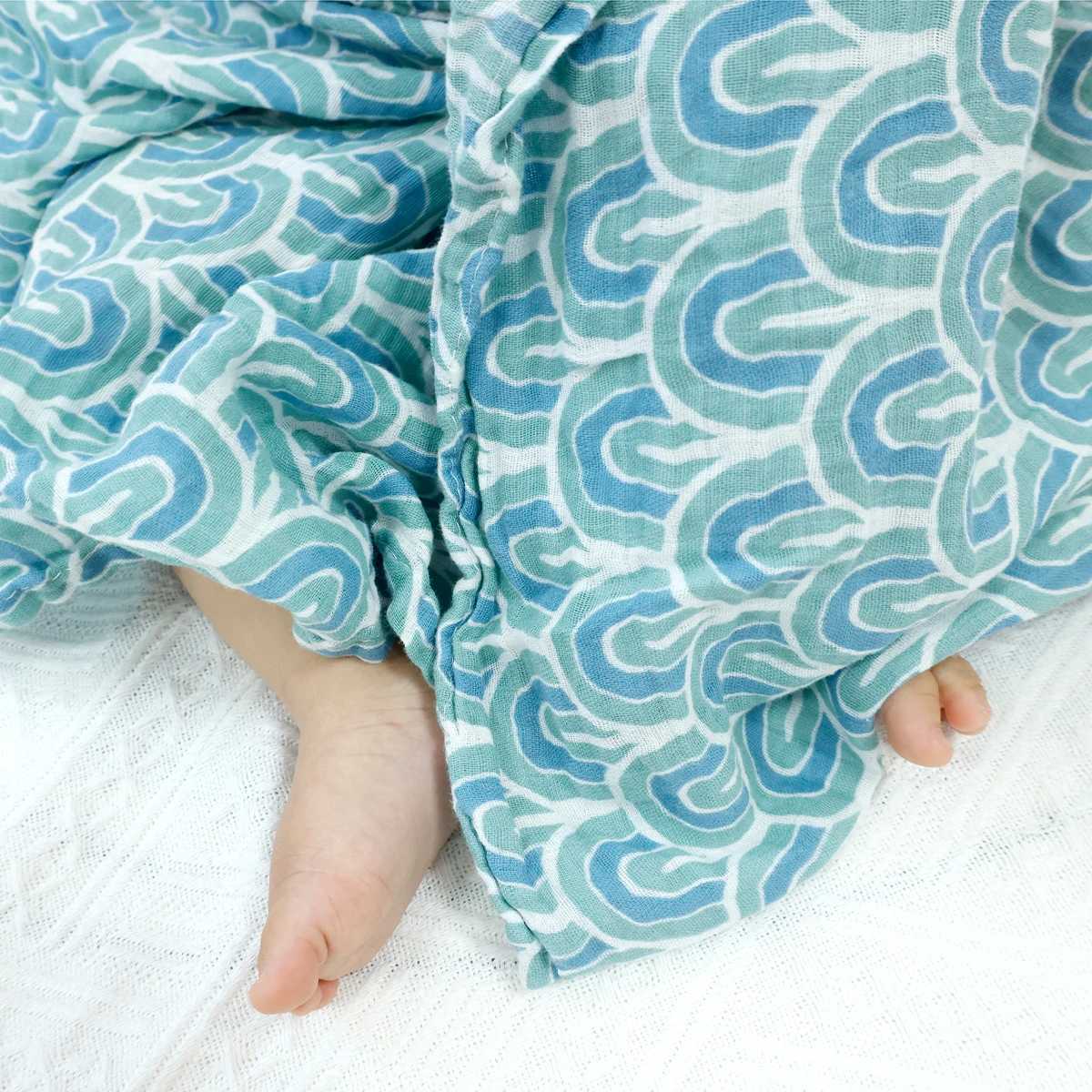 HappyFluttere Baby Fine Cotton Blanket 100% Pure Cotton Summer Soft Cute Printed Baby Blanket 120 * 110CMW240810