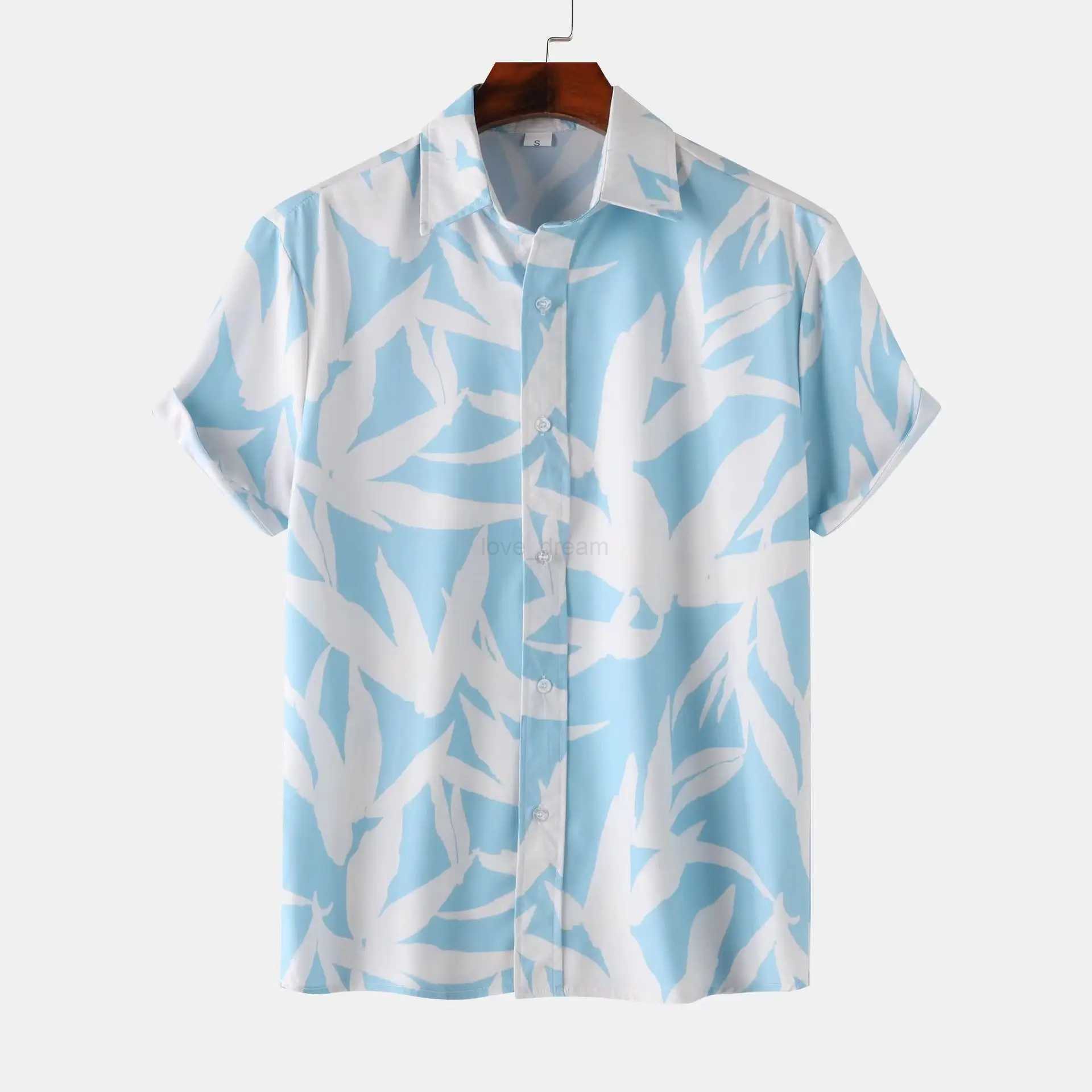 Tikis popular European mens floral design with European and American style short sleeved beach vacation shirt mens HawaiianXJ240812
