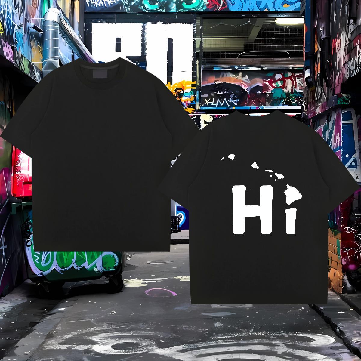 Fashion Casual T-Shirts letter Polos 230g Cotton Beach High Quality Customized Print Pure Cotton Couples T Shirts
