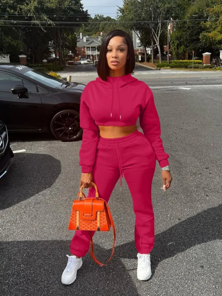 Sporty Fitness Tracksuit Active Wear Workout Sweatshirt Top And Sweatpants Jogger Casual Sweat Suit Ensemble Women Two Piece Set 240812