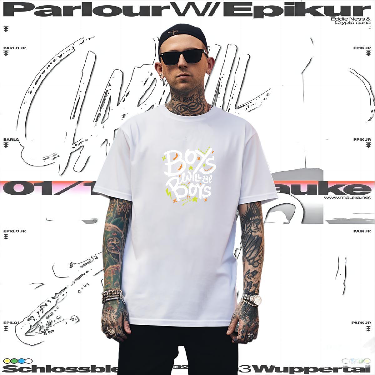 2024 230g Cotton Men T Shirts letter Summer Casual Mens Tshirts Polos O Neck Short Sleeves Comfortable Floral Print