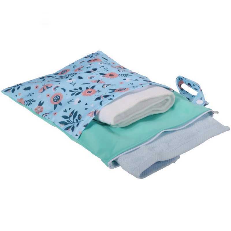Babyshow 35cmx25cm wet dry bag for mothers with two zippers suitable for baby diapers waterproof reusable baby diaper bag W240812