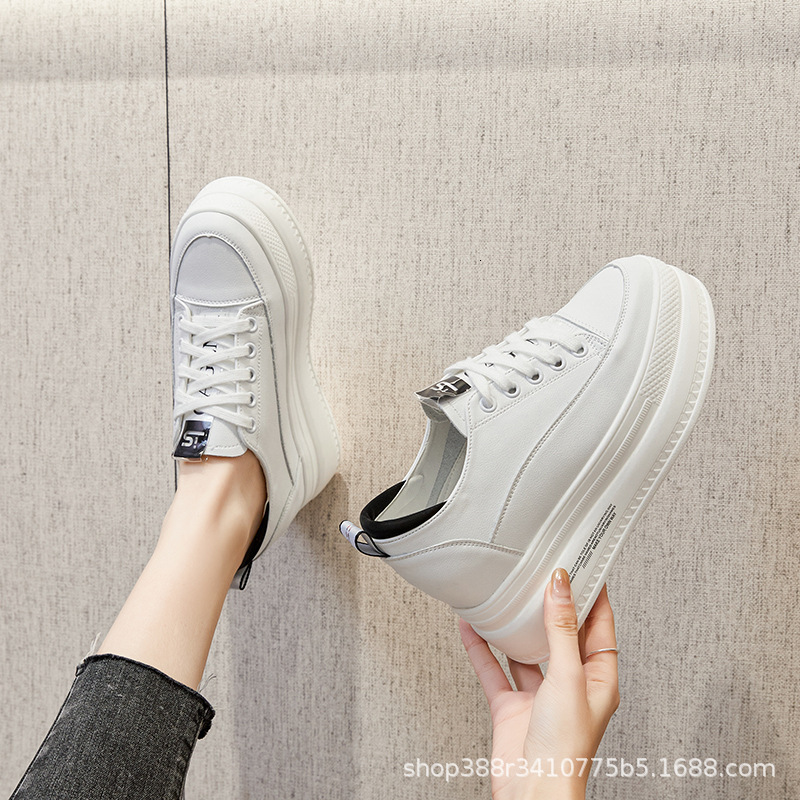 Ddmysports New Spring Autumn Student White Women S Versatile Interior Eight Increasing Thick Soled Board Shoes Sports And Leisure Single Outdoor