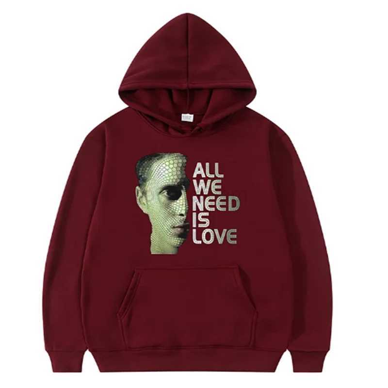 All We Need Is Love Canserbero Hoodies Men Fashion Letter Graphic Printed Sweatshirts Women Casual Harajuku Streetwear PulloversXJ240812