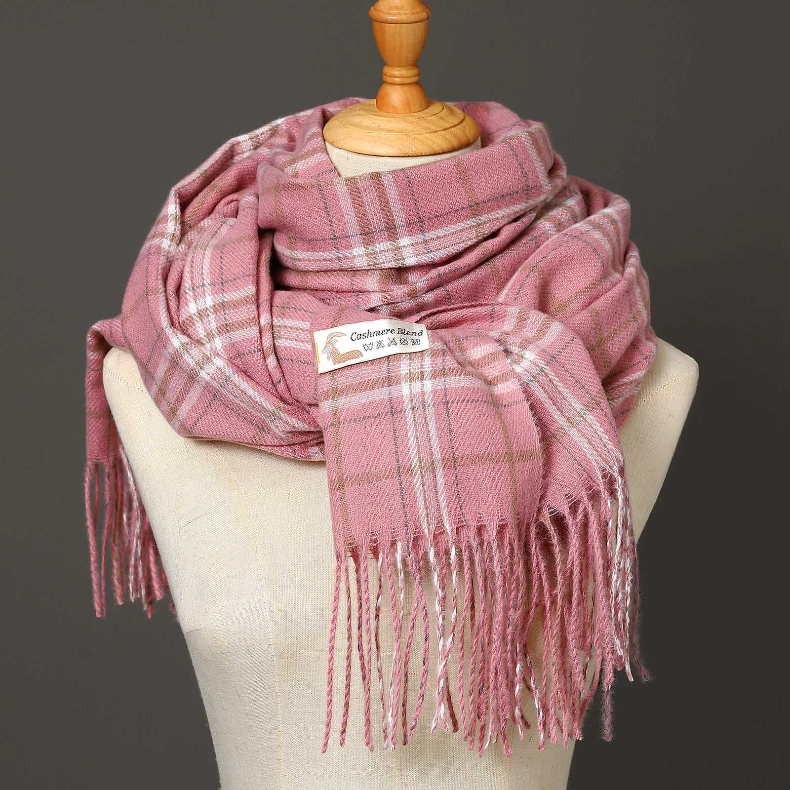 200 * 70cm Fashion Autumn/Winter Warm Cashmere Scarf with Dot Pattern Long tassel Womens Thick Packaging Shawl Womens Muffler Wool Pashmina W240810