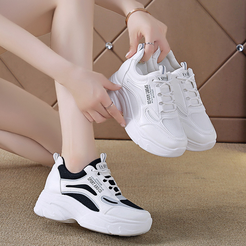 Ddmysports Dad S Women Summer Trendy Shoes Thick Soled Versatile New Spring Height Increasing Casual Sports White Outdoor Shoes