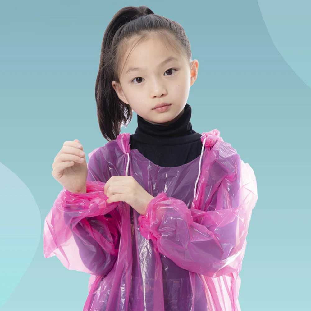 3Pcs Kids Travel Raincoat Waterproof Disposable Emergency Raincoats Plastic Rain Poncho for Outdoor Camping/Recreation/Hiking Y240810